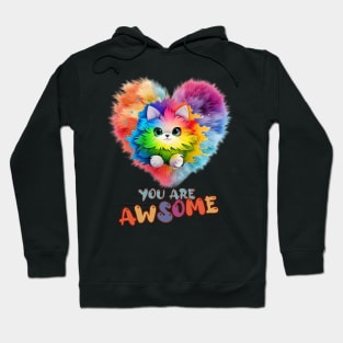 Fluffy: "You are awsome" collorful, cute, furry animals Hoodie